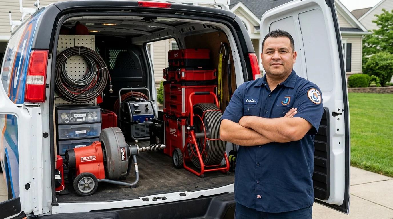 Professional drain cleaning equipment and Johns Plumbing LLC plumber in Arapaho