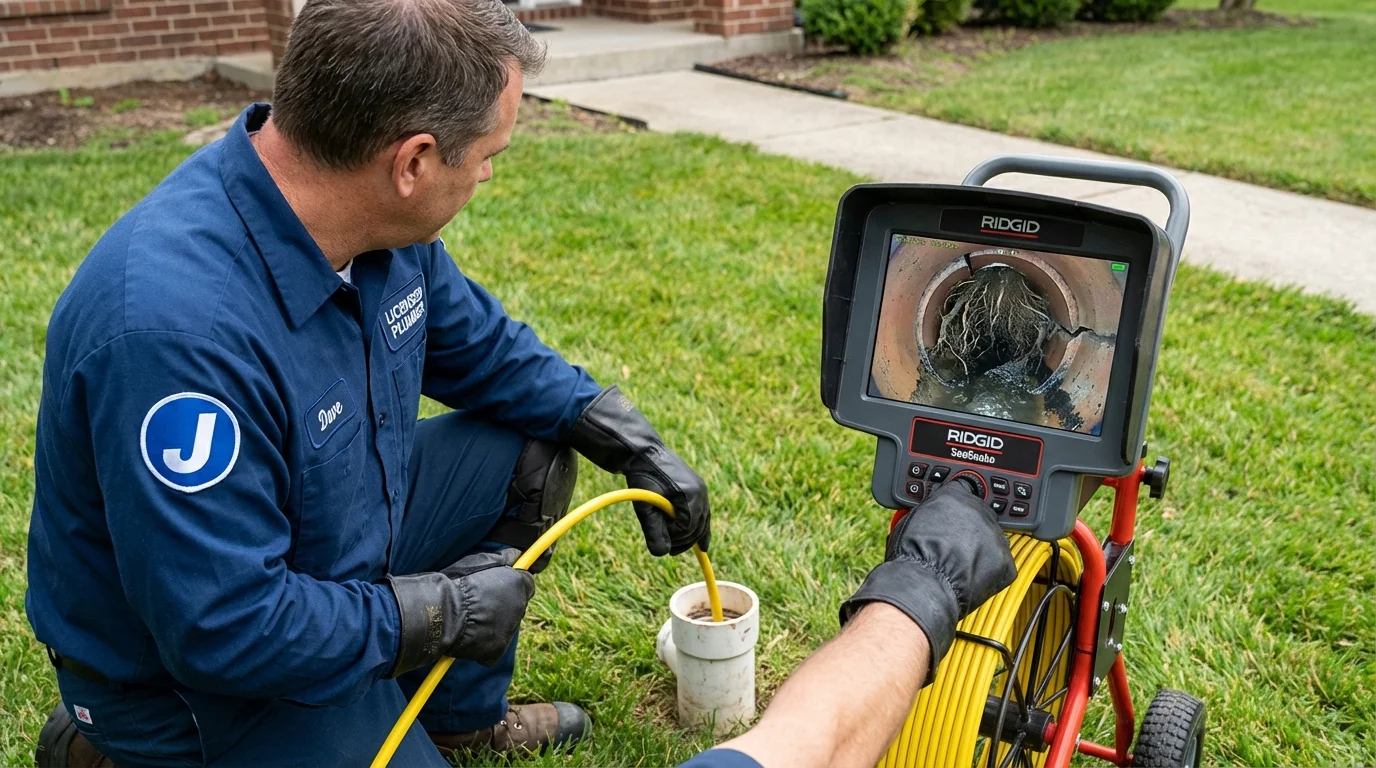 Sewer camera inspection being performed by Johns Plumbing LLC in Arapaho